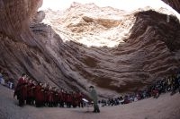 Concierto de la Montaña, recital de música realizado en el Anfiteatro, una formación rocosa. Cafayate, Salta, Argentina
