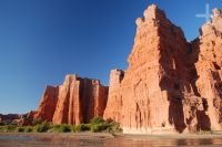 A formação rochosa "Los Castillos", na Quebrada de Cafayate, província de Salta, Argentina