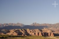 Rocas sedimentarias llamadas de Los Castillos, valle Calchaquí cerca de Cafayate, provincia de Salta, Argentina