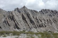 Rocas sedimentarias en la Quebrada de Flechas, en el camino entre Cafayate y Cachi, provincia de Salta, Argentina